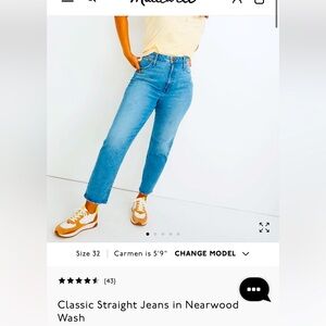 Madewell Classic straight Jean